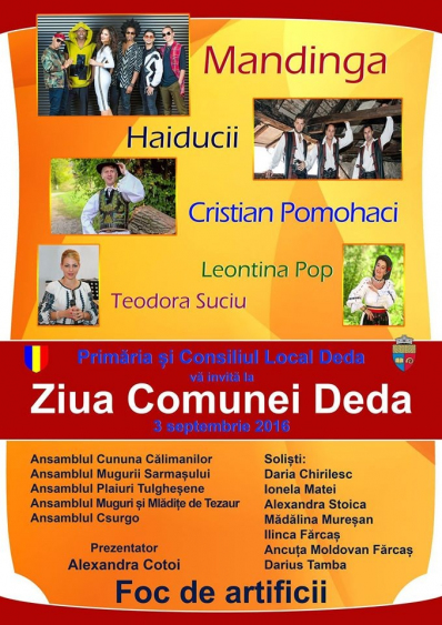 3 septembrie 2016 –ZIUA COMUNEI DEDA 