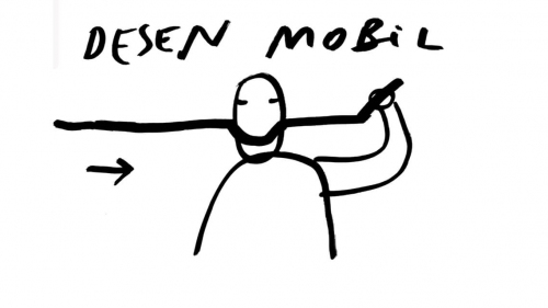 Desen Mobil / Mobile Drawing by Dan Perjovschi