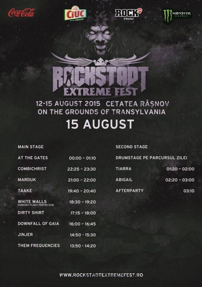 Rockstadt Extreme Fest 2015, 12-15 august, Râșnov