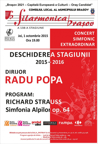 Deschiderea Stagiunii 2015 – 2016 a Filarmonicii Brașovene
