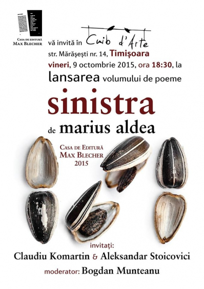 Lansarea cărții de poezie „Sinistra” de Marius Aldea