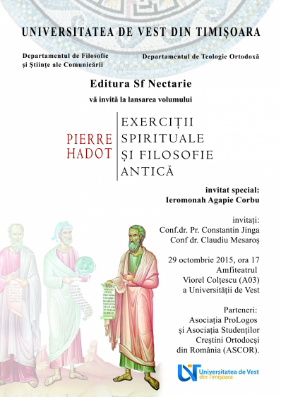 Lansare de carte „Exerciții spirituale și filozofie antică” de Pierre Hadot