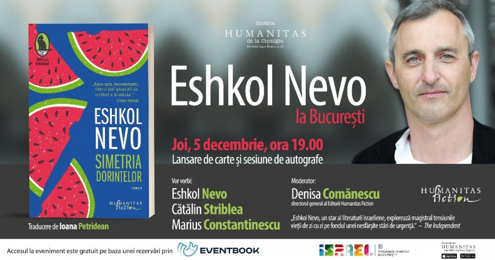 Eshkol Nevo, liderul noii generații de scriitori israelieni, revine la București