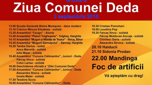 3 septembrie 2016 –ZIUA COMUNEI DEDA 