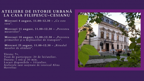 Ateliere de istorie urbană la Casa Filipescu-Cesianu